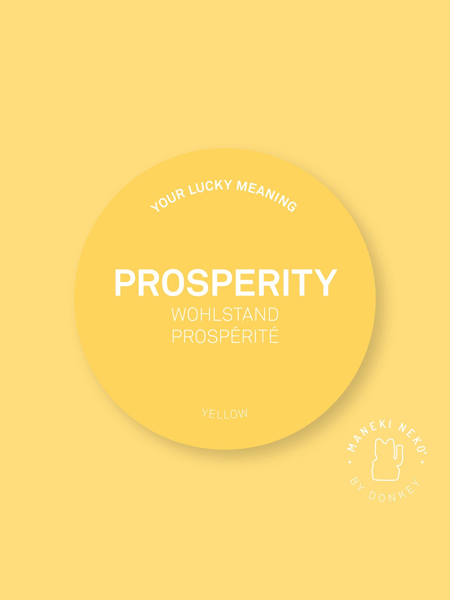 Waving Lucky Cat, Yellow (prosperity)
