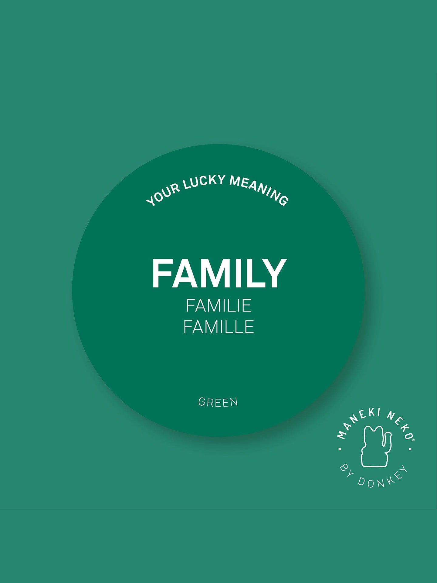 Waving Lucky Cat, Green (family)