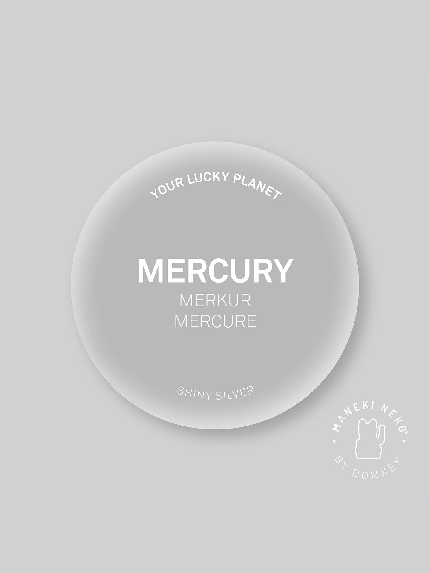Waving Lucky Cat, Shiny Silver (mercury)