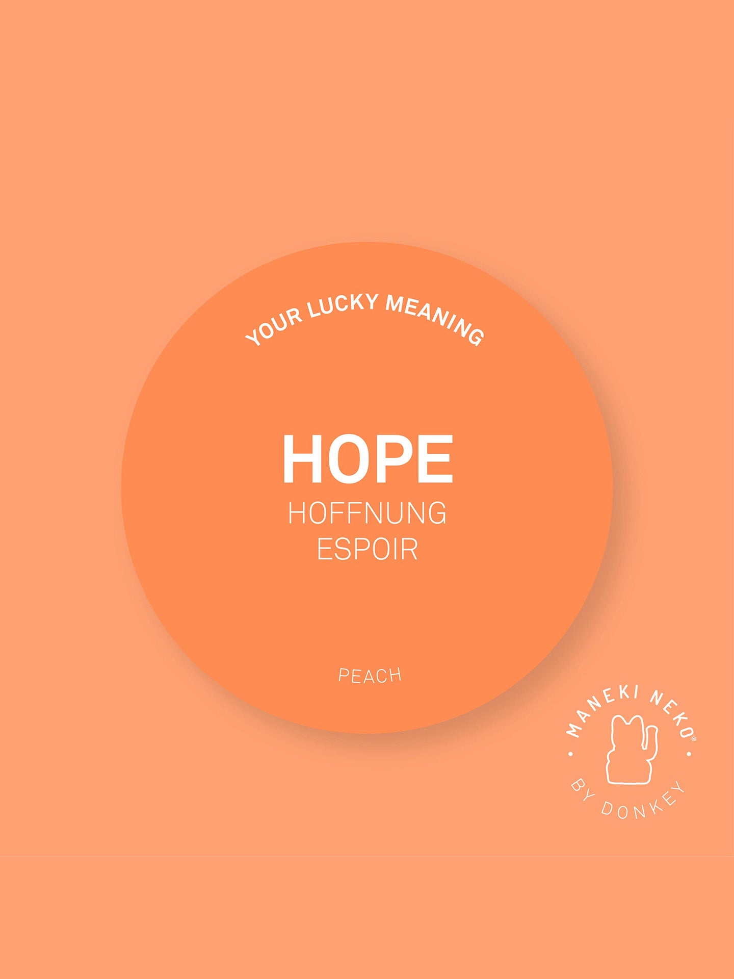 Waving Lucky Cat, Peach (Hope)