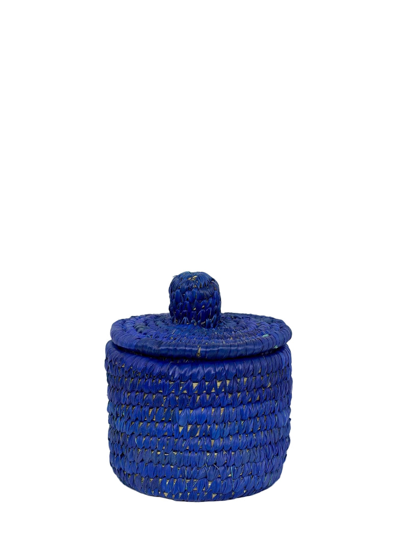 Palm color mini basket with lid, 4 colours
