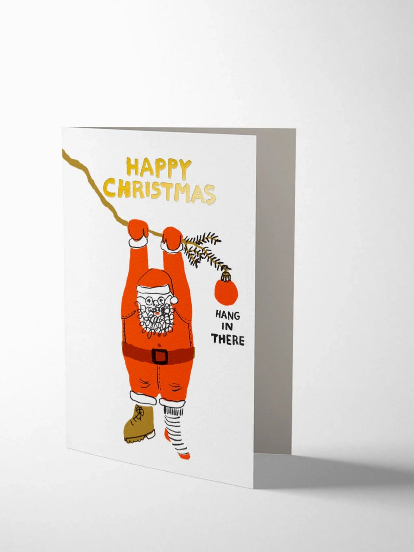Hang in there santa christmas card