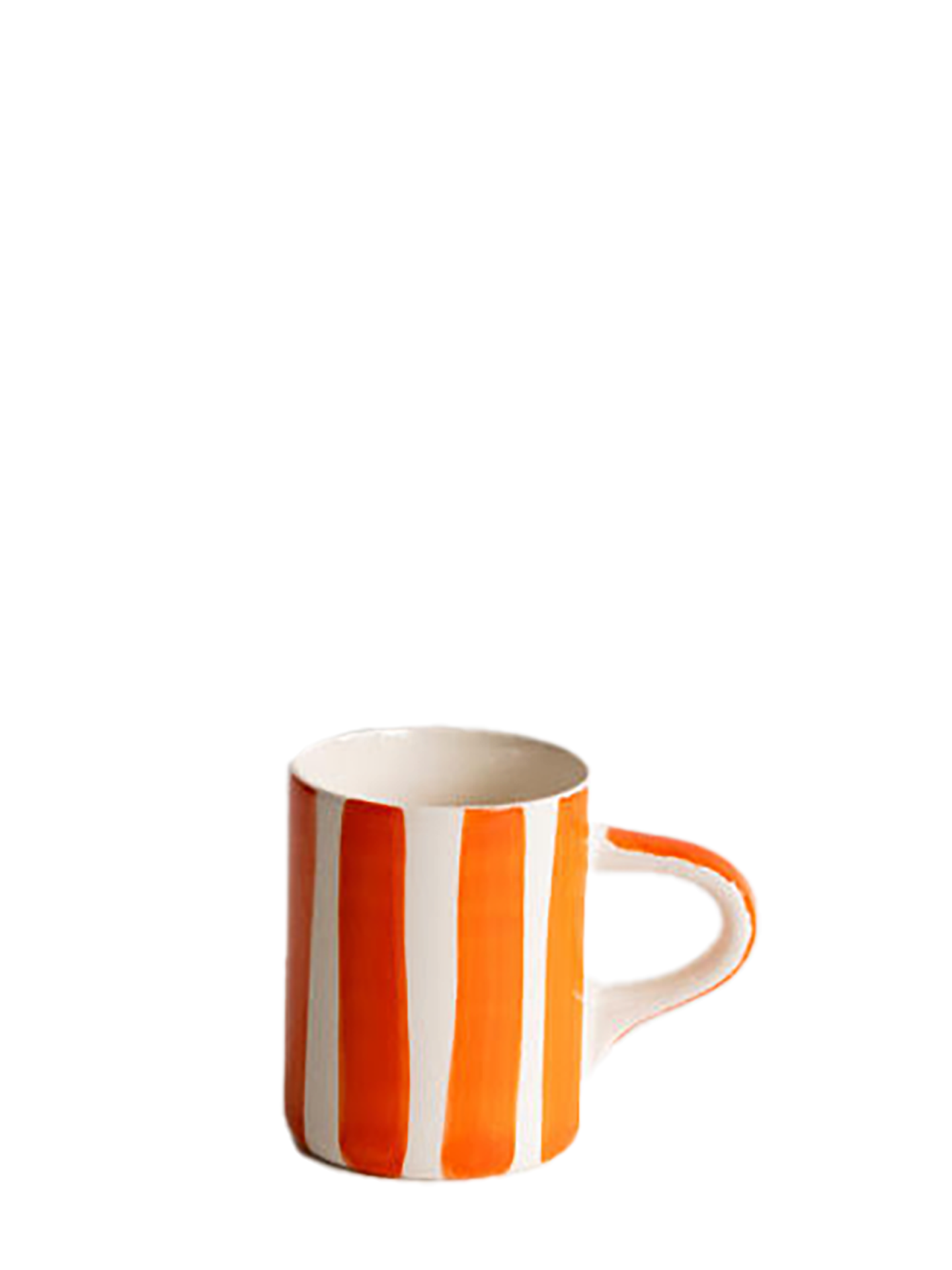 Candy stripe espresso cup, tangerine