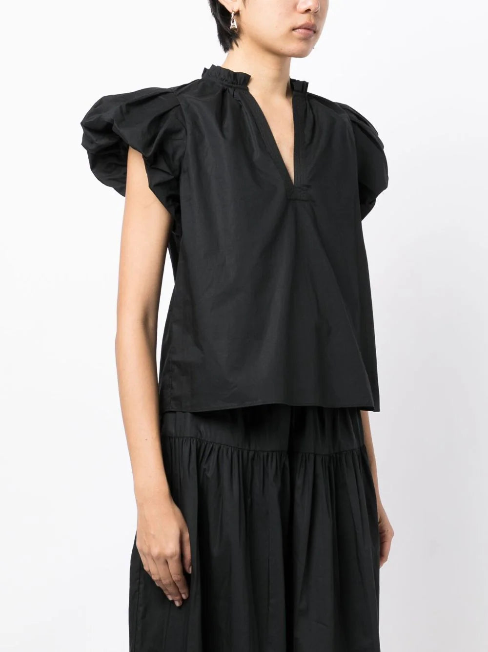 Evelyn poplin Top, black