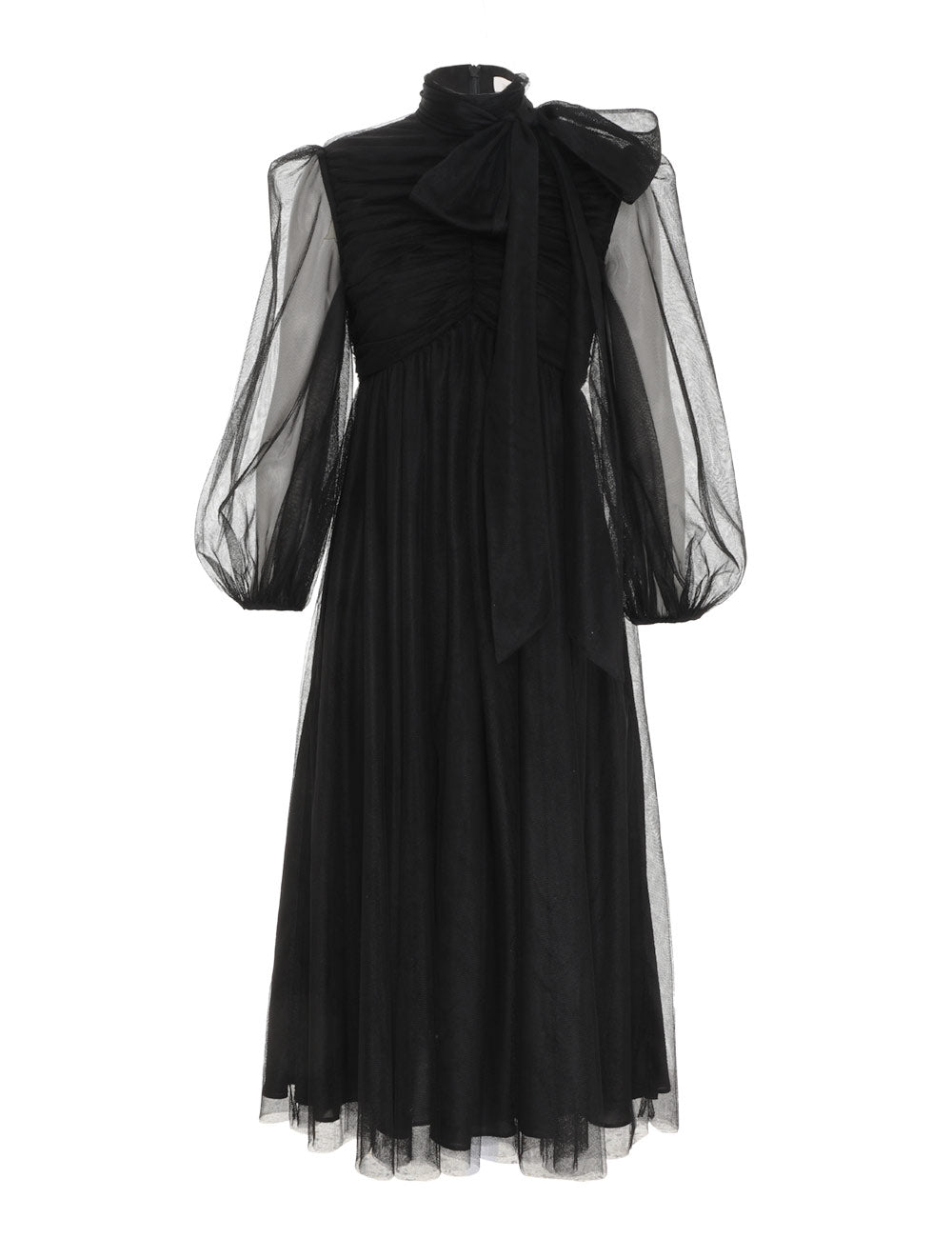 Tulle Midi Dress, black