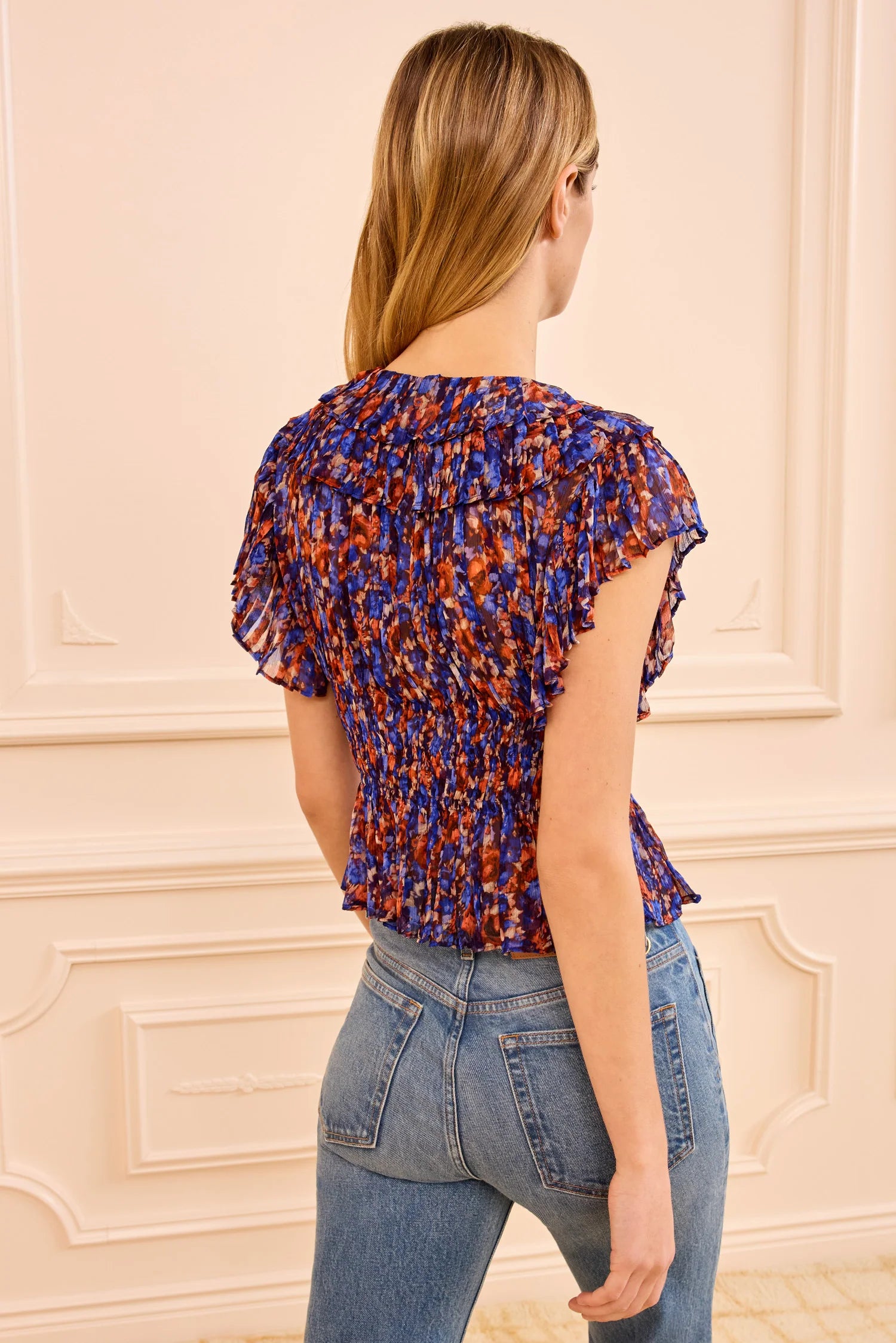 Athene silk top, violet