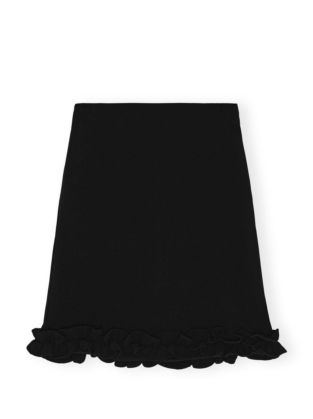 Bonded Crepe Skirt, black