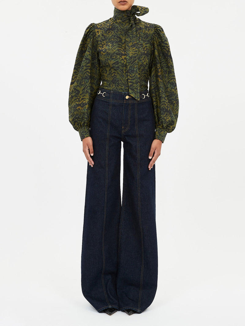 Delphine high rise jean, tigris deep indigo blue