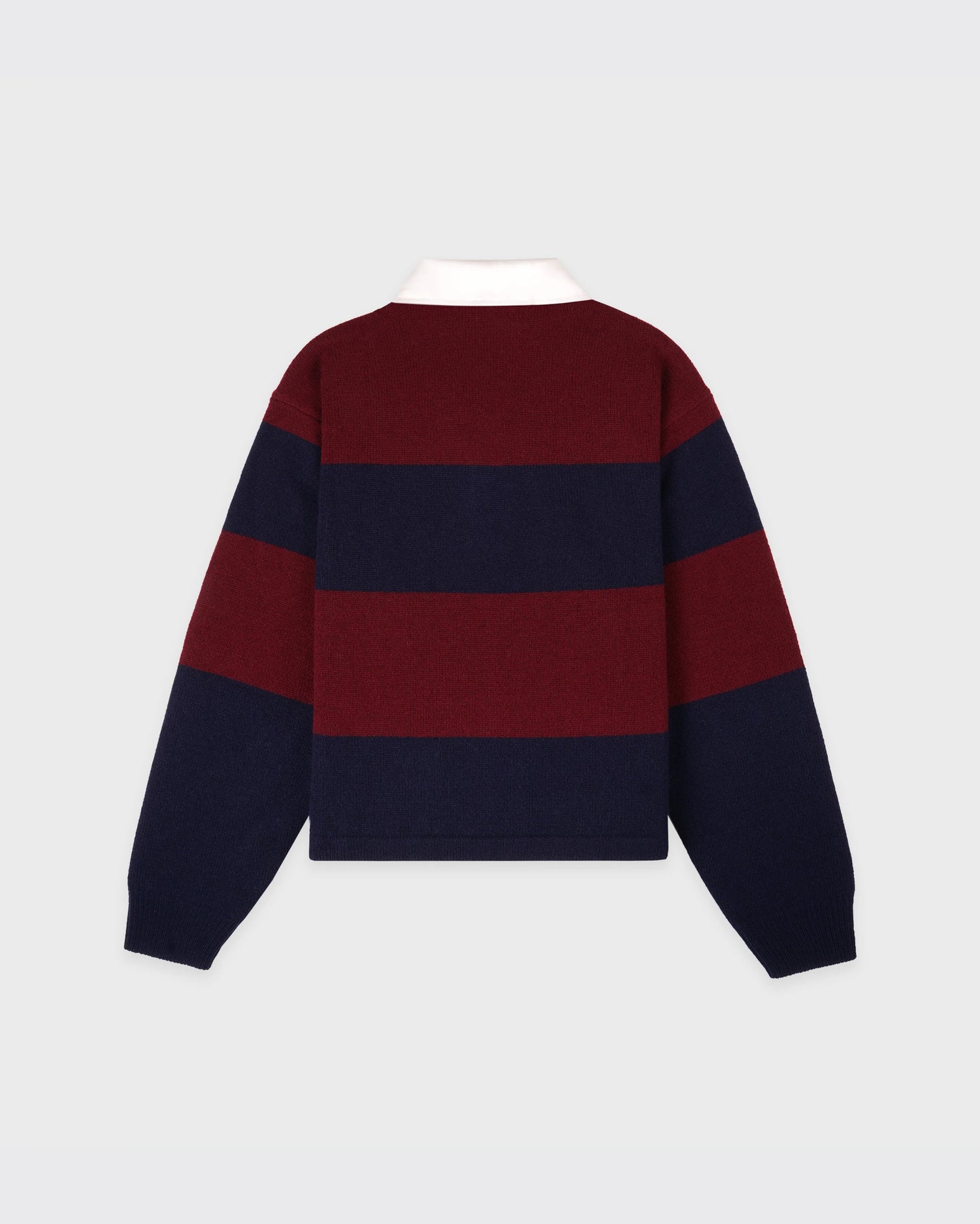Serif logo cashmere rugby polo, merlot-navy