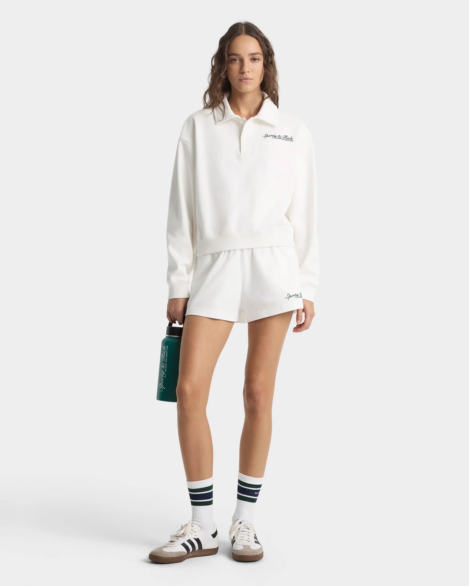 Syracuse embroidered polo, white