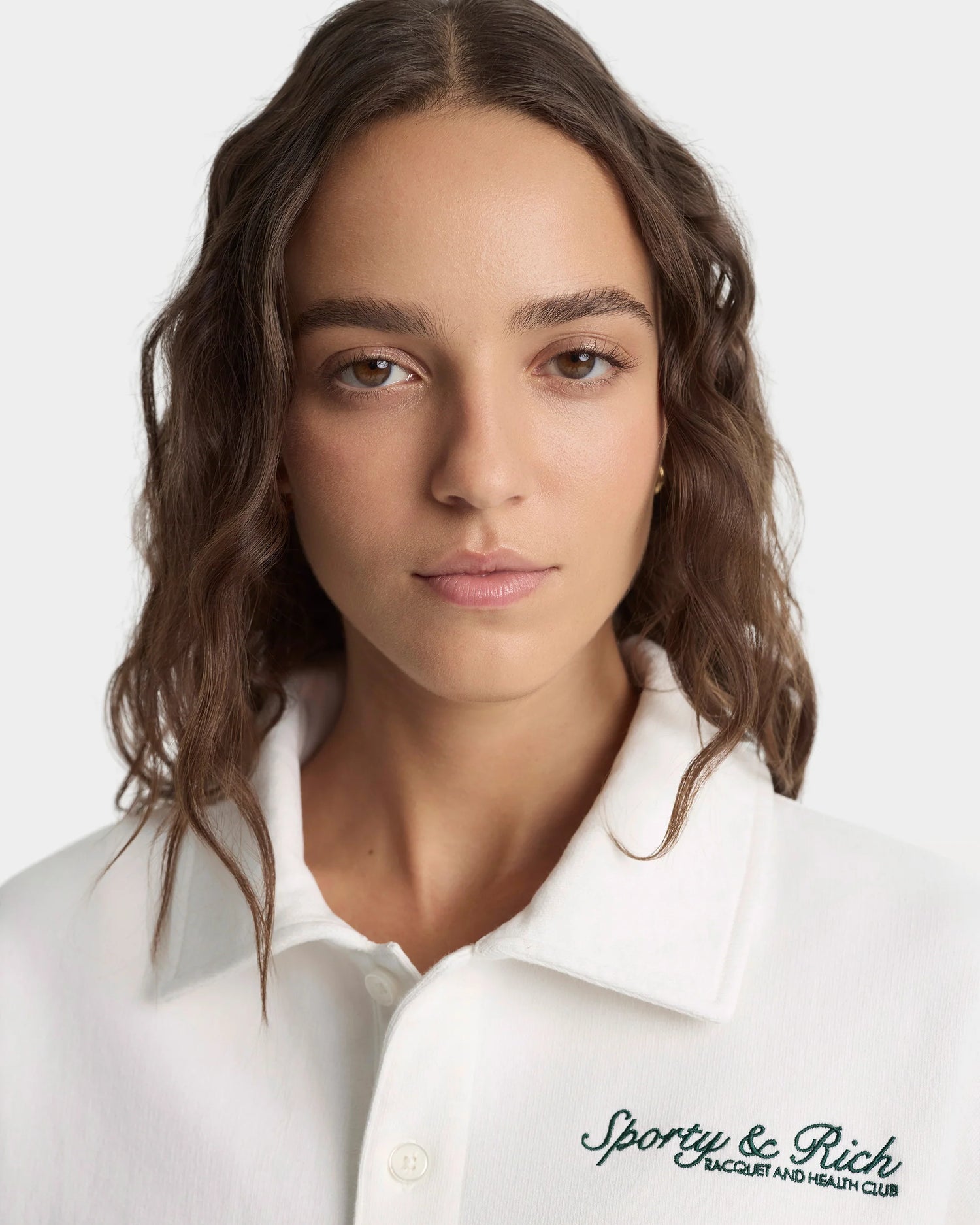 Syracuse embroidered polo, white