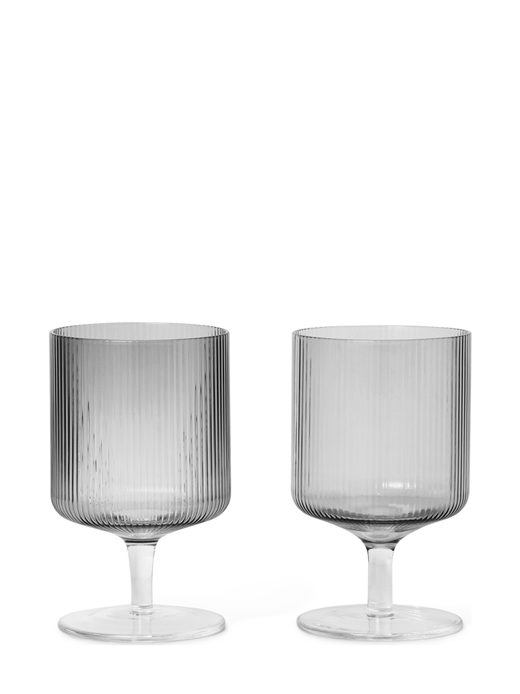 Ripple wine glasses, clear or smoked grey