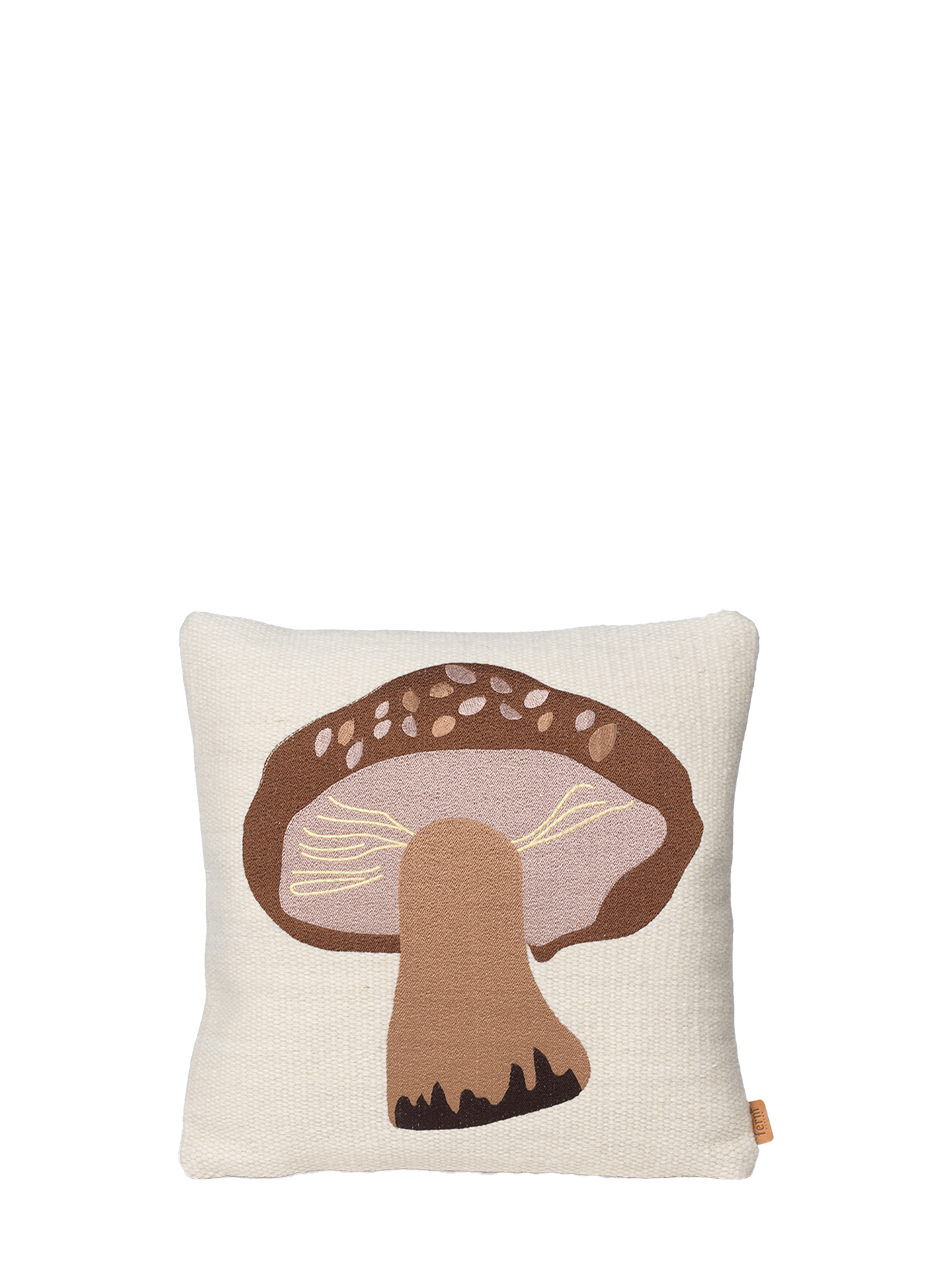 Forest Embroidered Cushion, Porcini