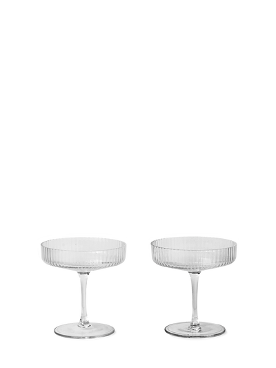 Ripple champagne saucers, set of 2, clear