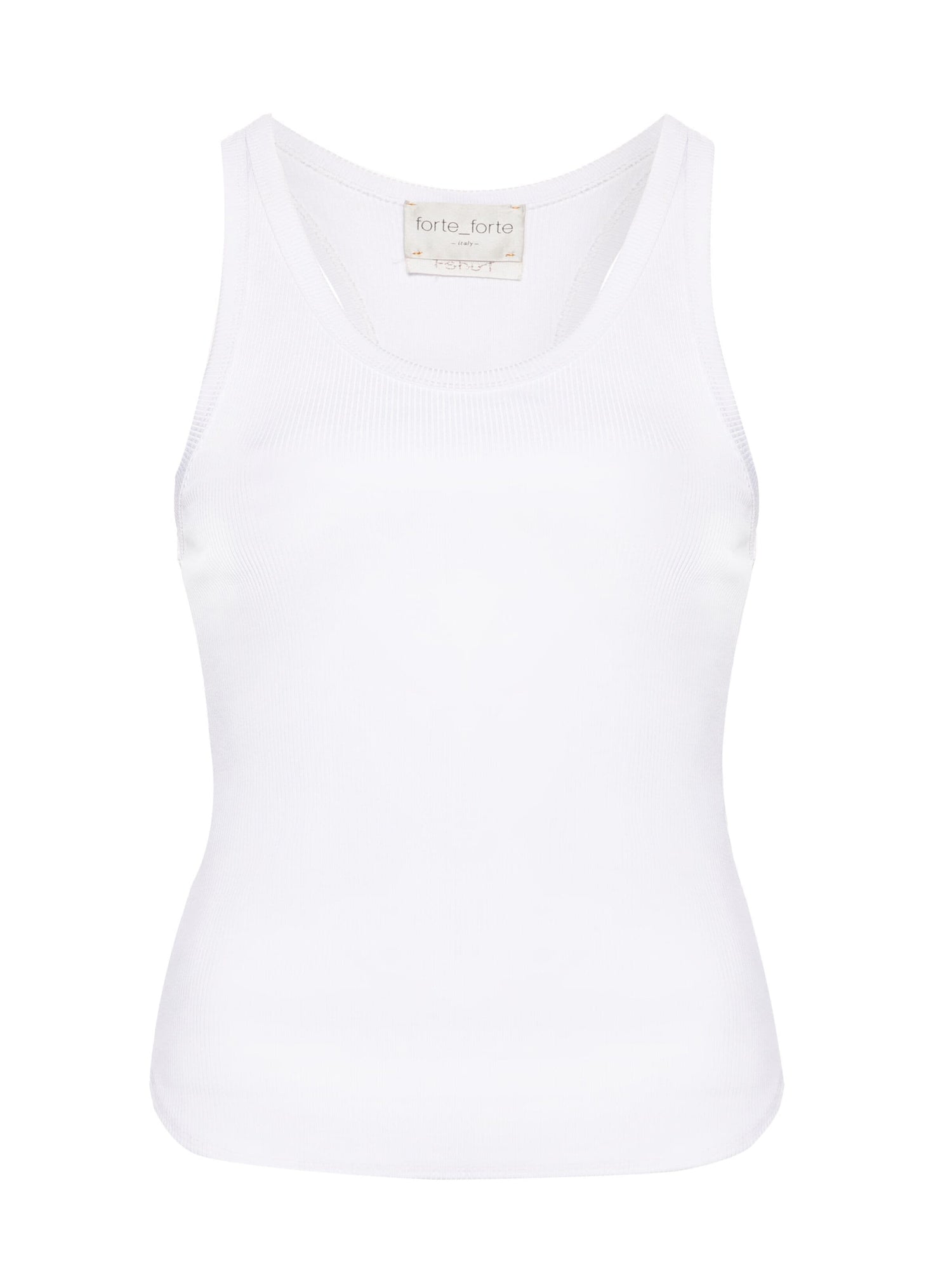 Chic viscose ribbed tank top, white