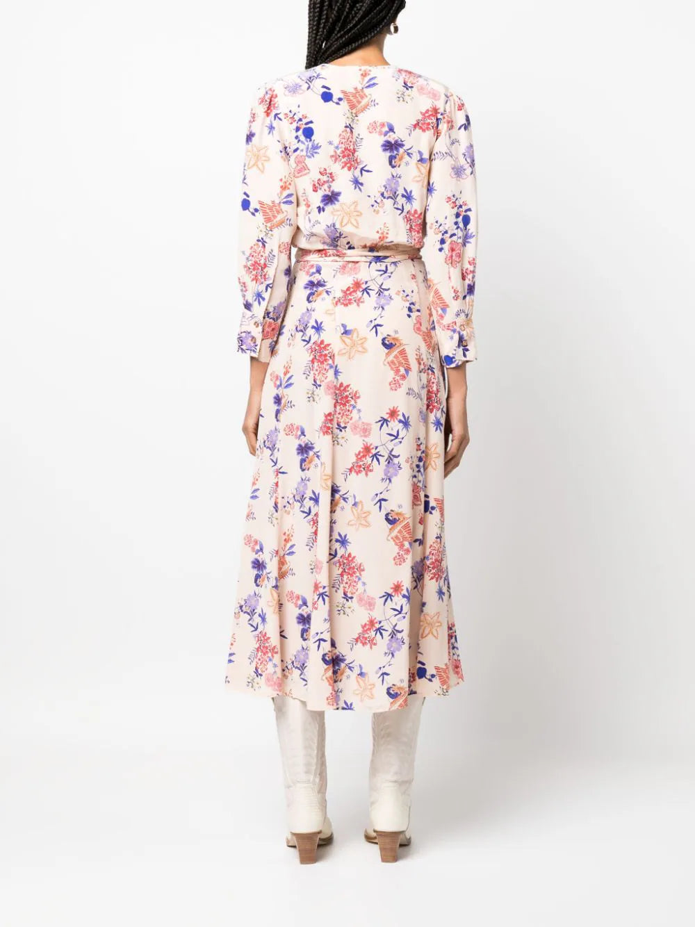 Belle de jour crepe de chine silk midi dress, ivory