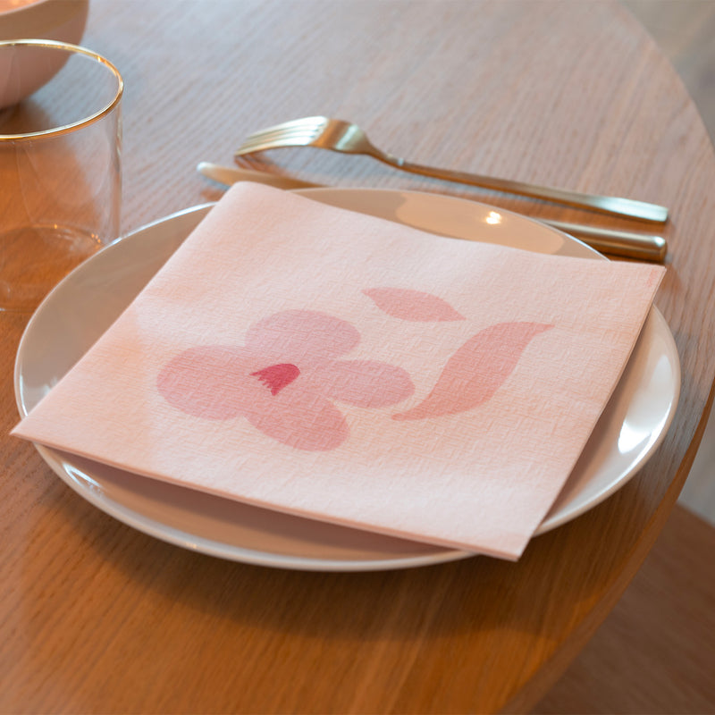 Orange flower dinner napkins (40x40cm)