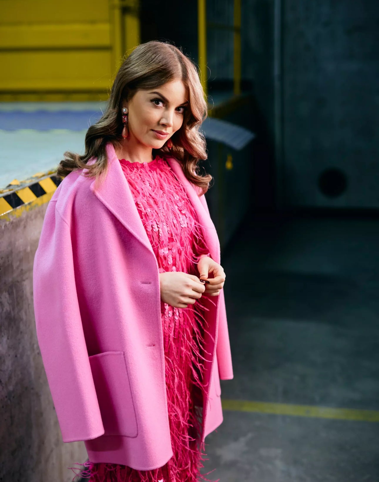 Wool coat, pink