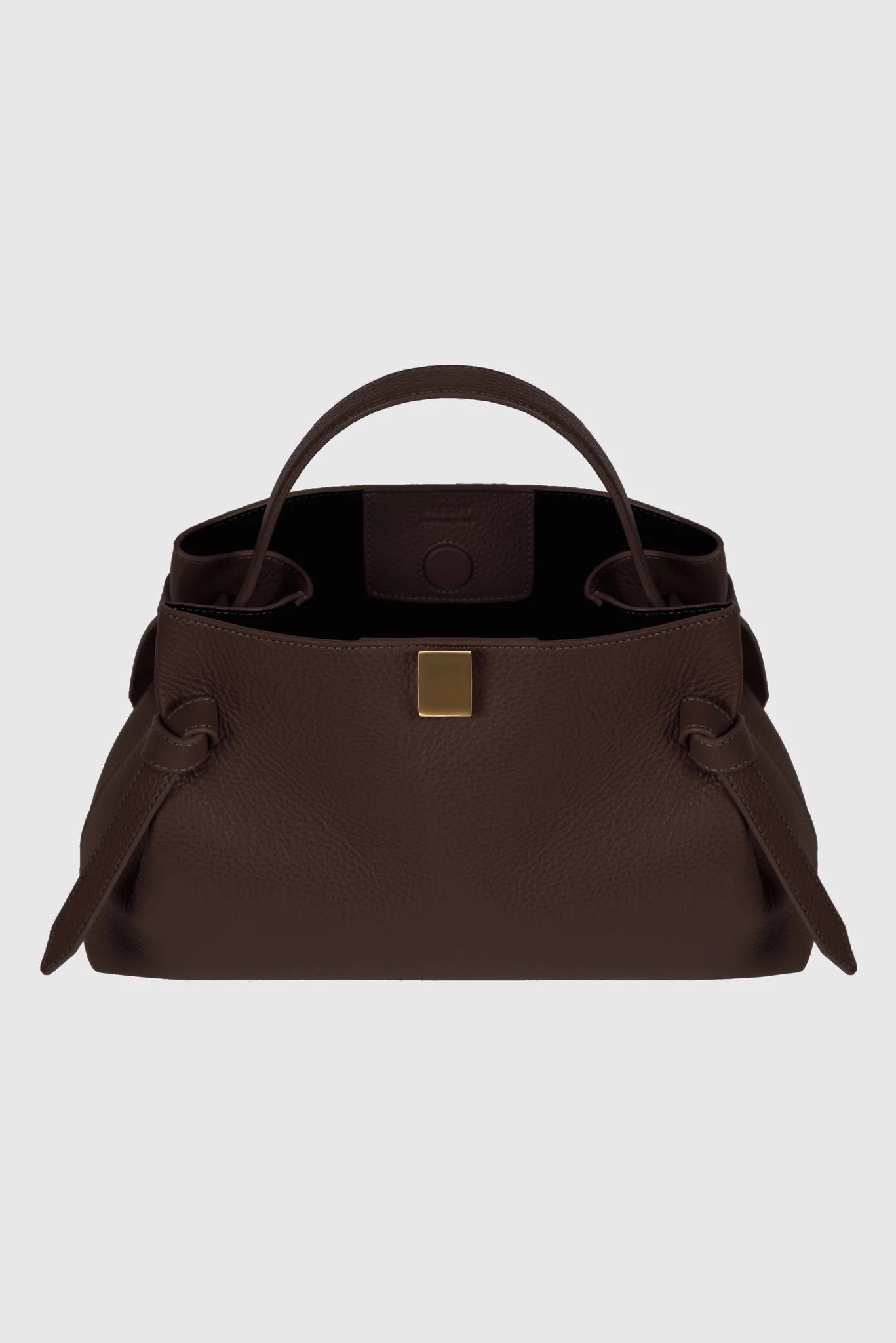 Gyoza tote, espresso pebble grain leather