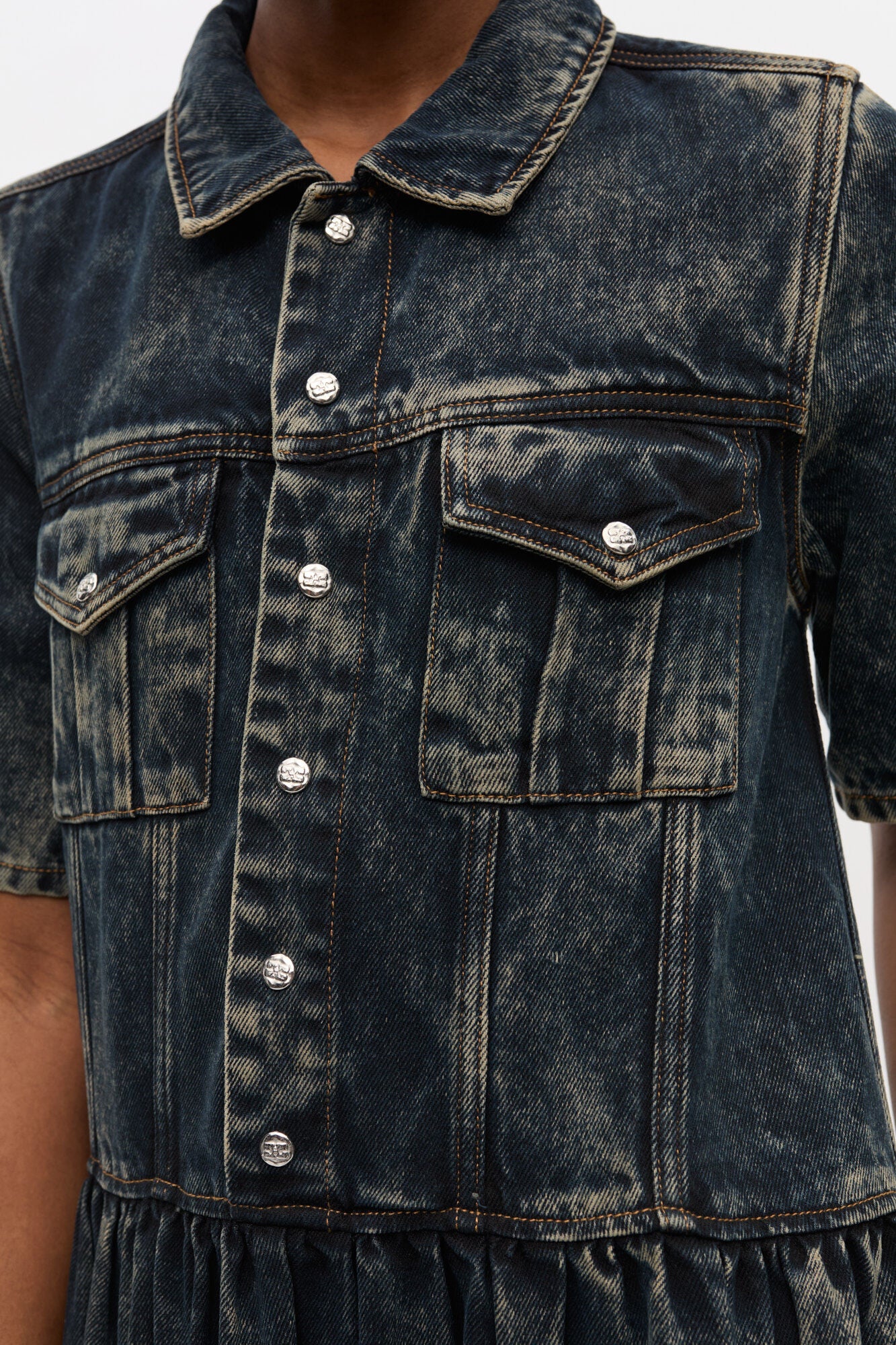 Light Denim Long Dress, washed black