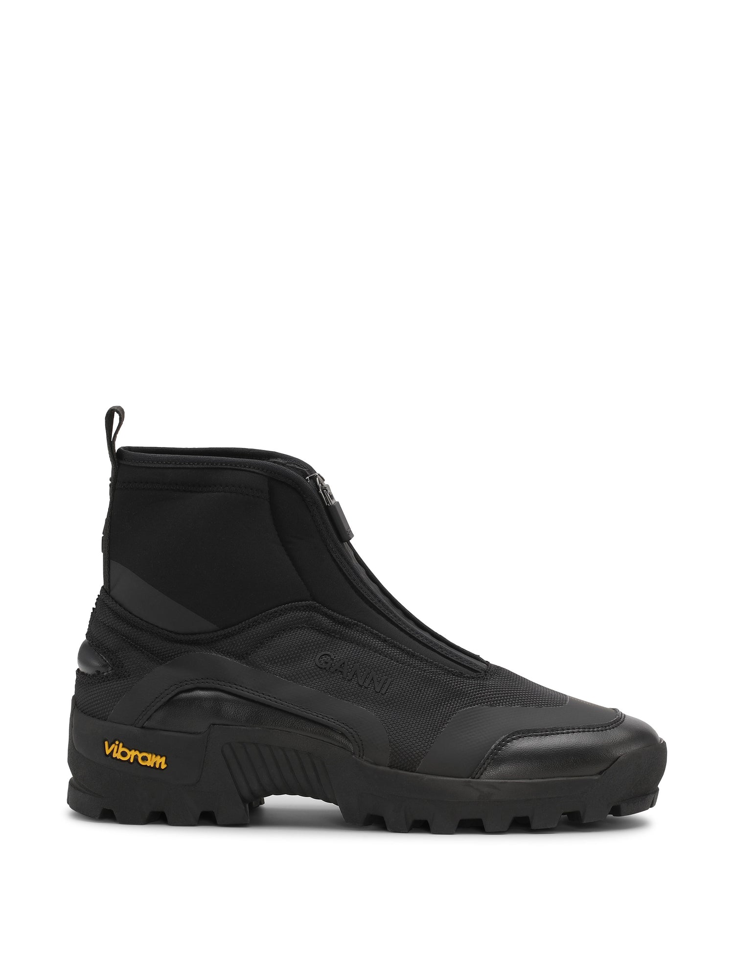 GANNI: Performance High Top Zip Sneaker, black