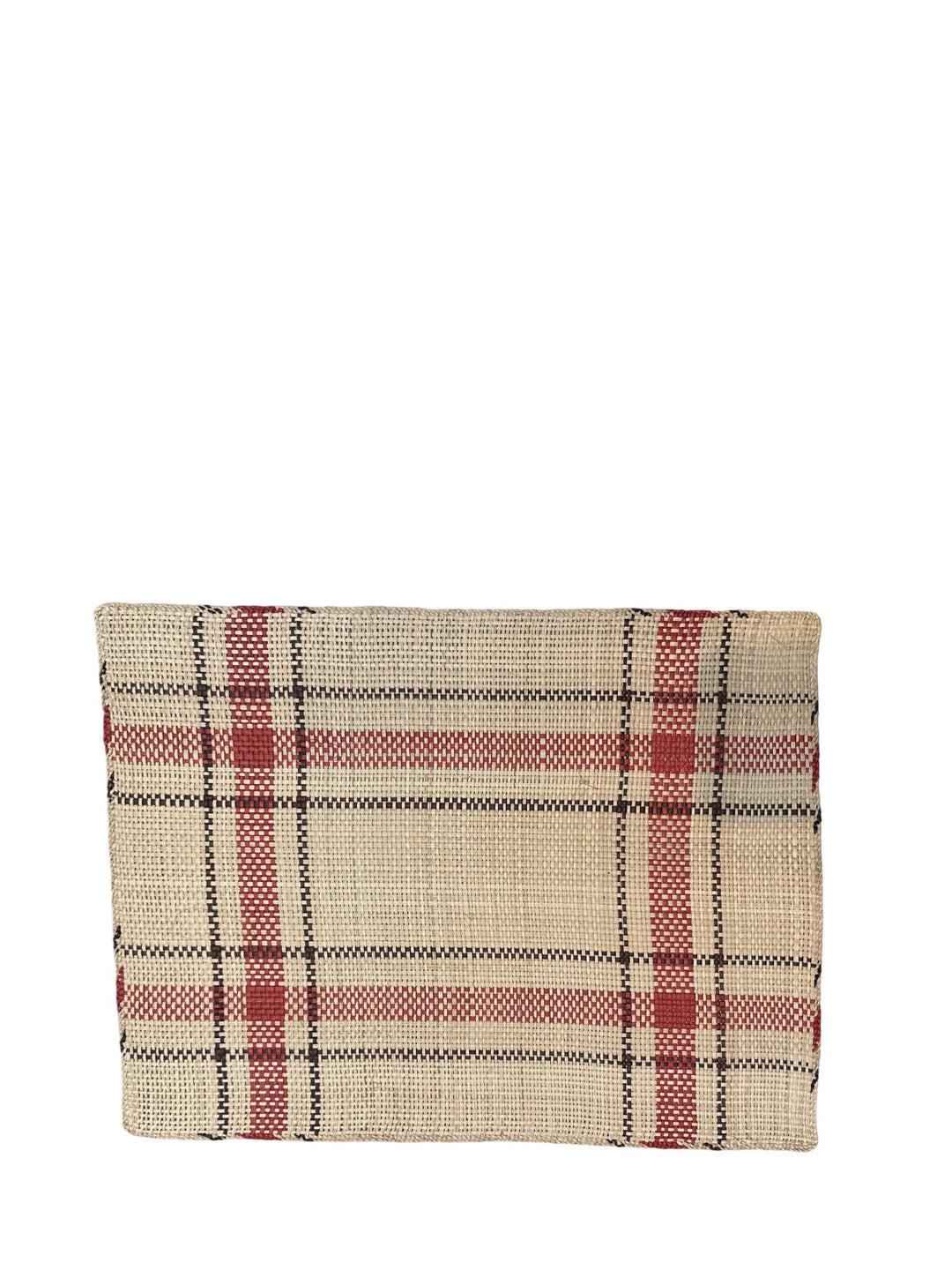 Straw placemat, red & natural