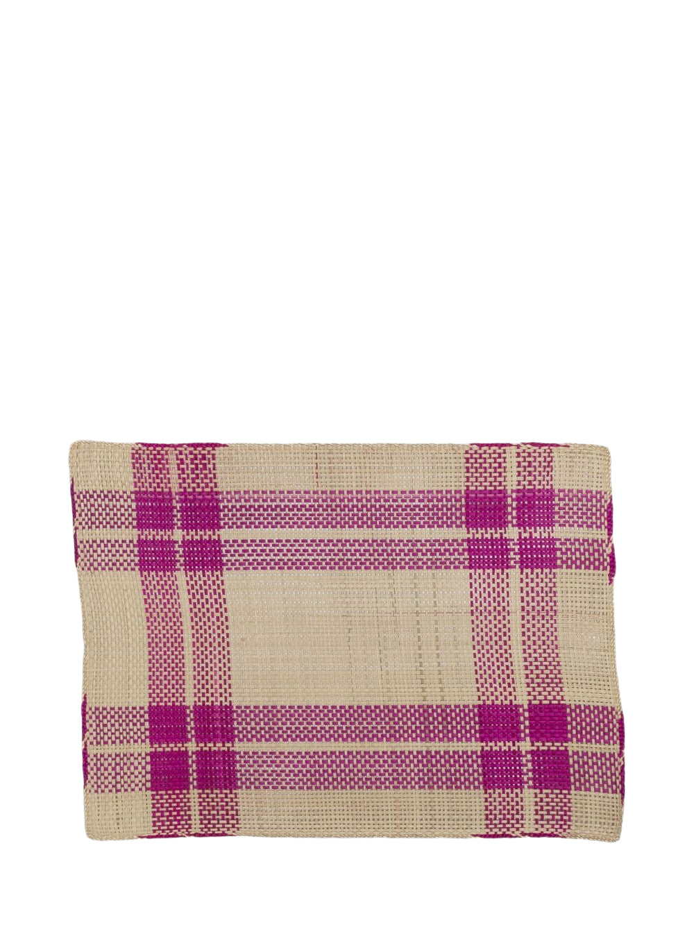 Straw placemat, fuchsia & natural