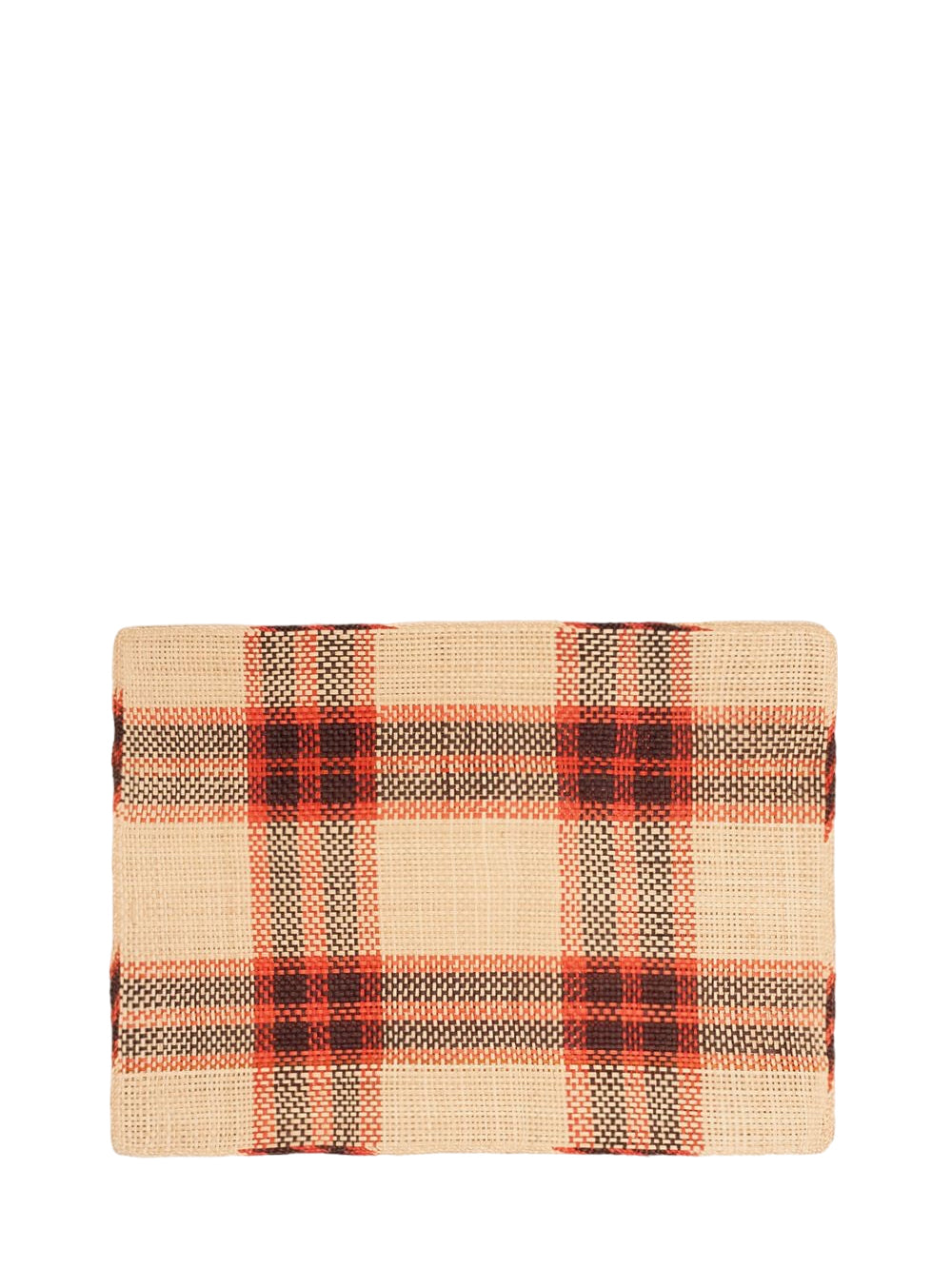 Straw placemat, red & brown