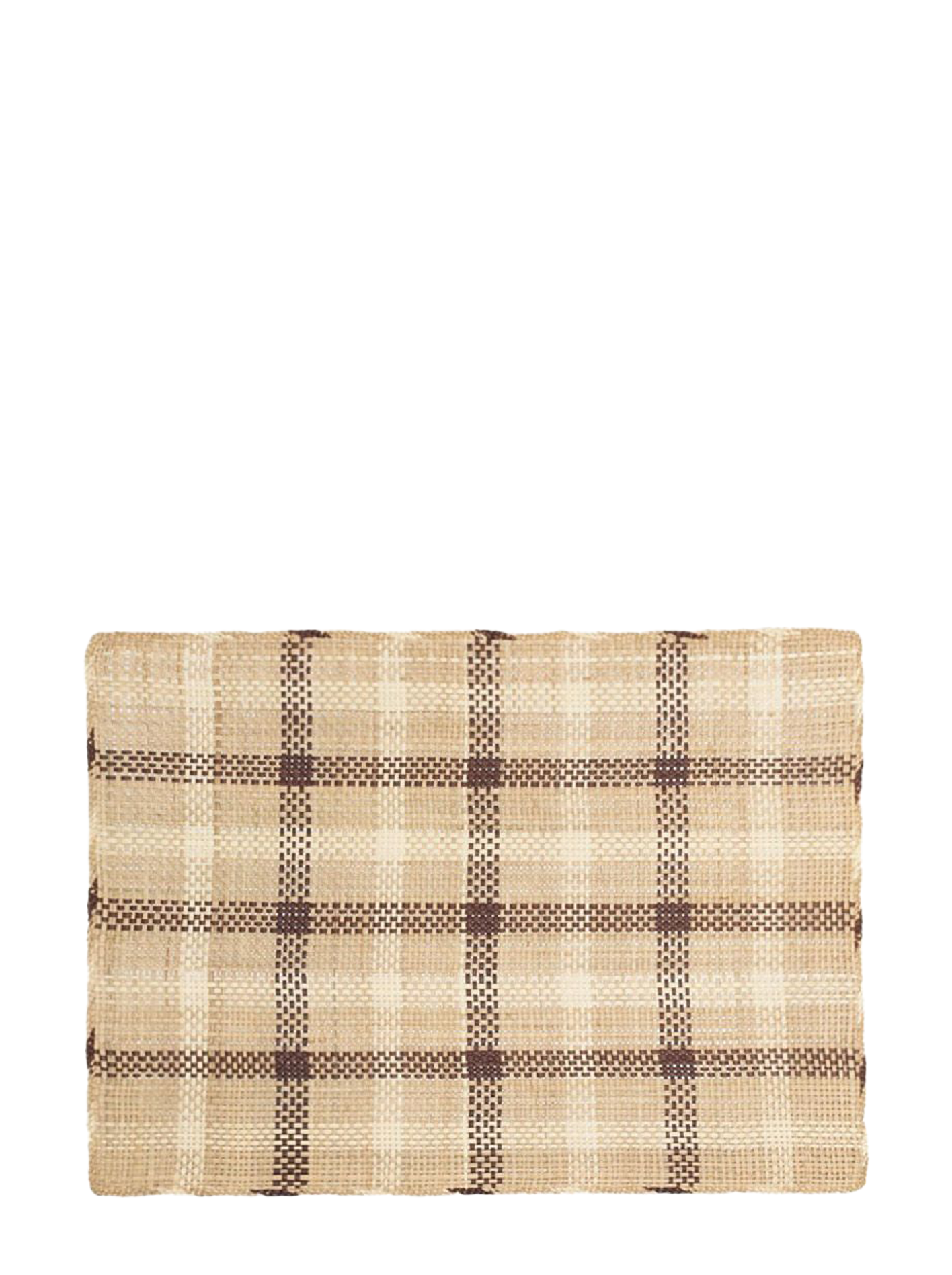 Straw placemat, brown & natural