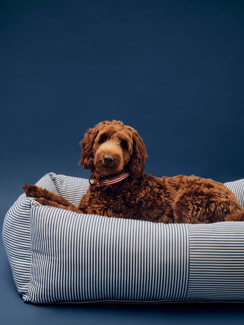 HAY Dogs Bed Zip large, blue and white stripe
