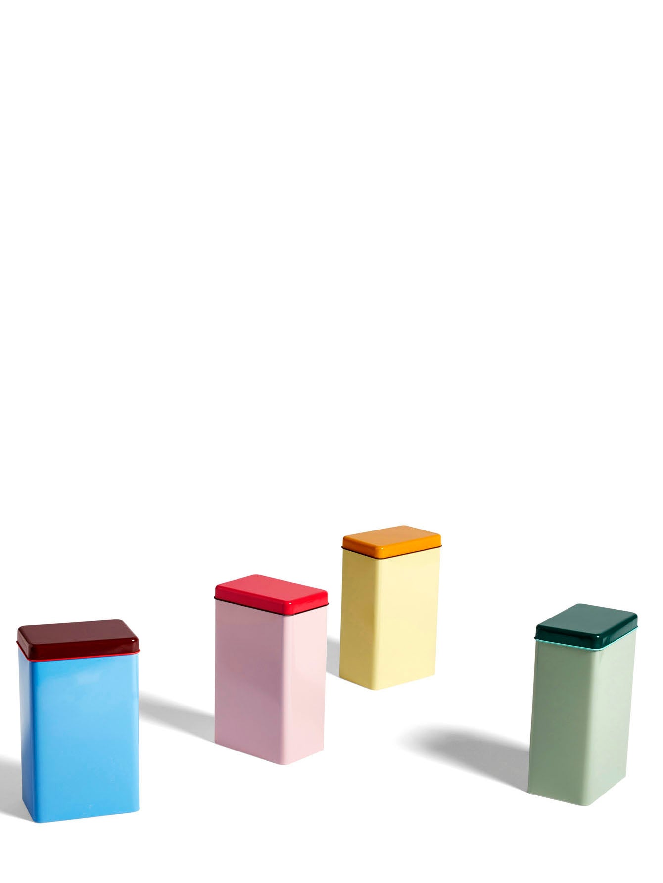 Tin by Sowden, blue, green, yellow or pink