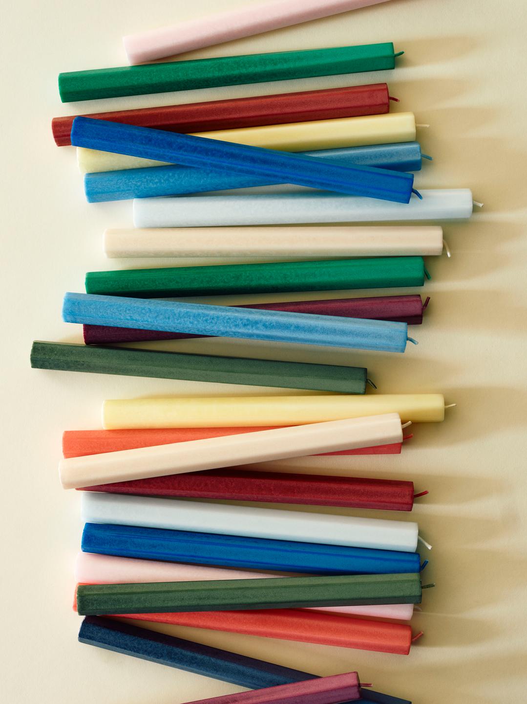 Hexagon candle set of 4, 3 colour combos