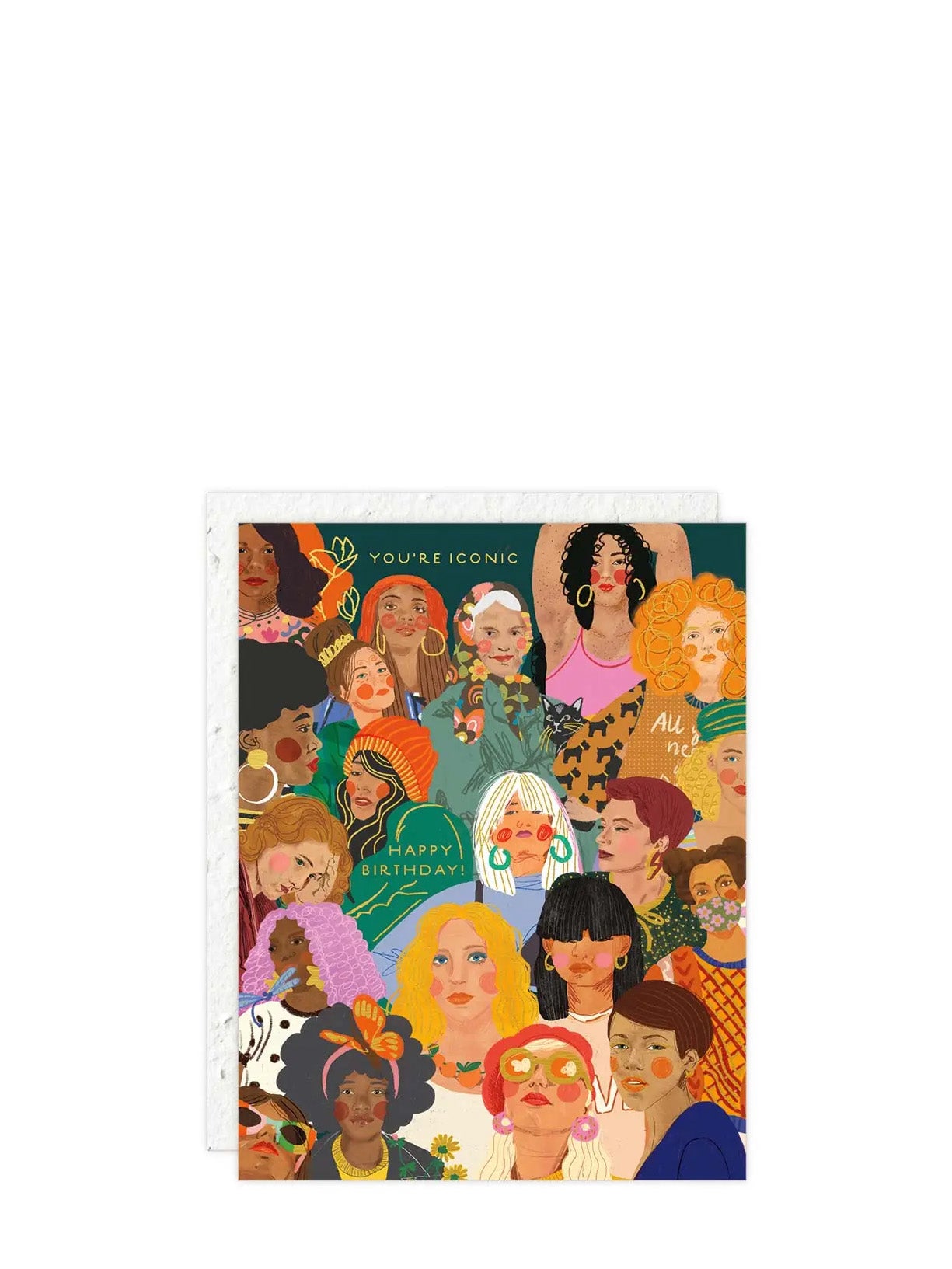 Iconic ladies, birthday card (plantable envelope)