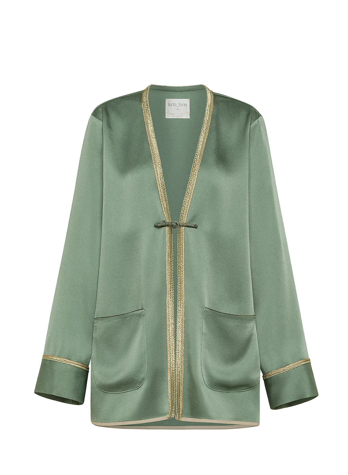 Envers satin shiny tang jacket, light khaki