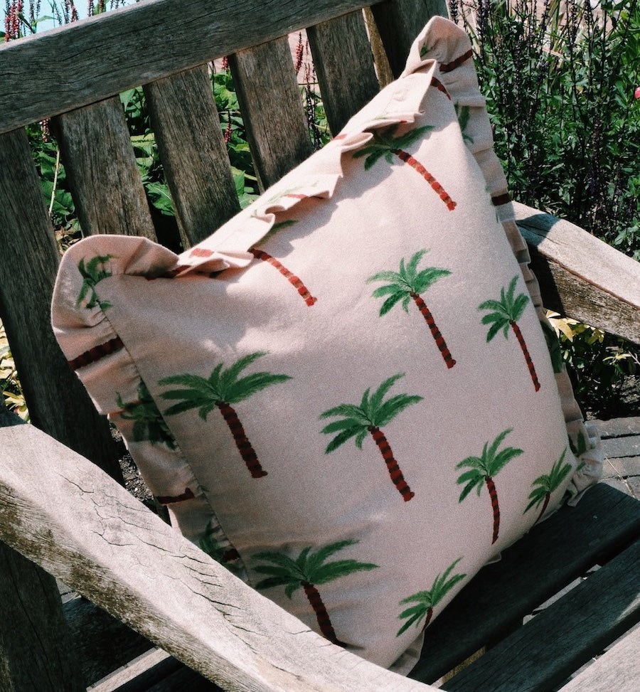 Les Palmiers Frill Cushion