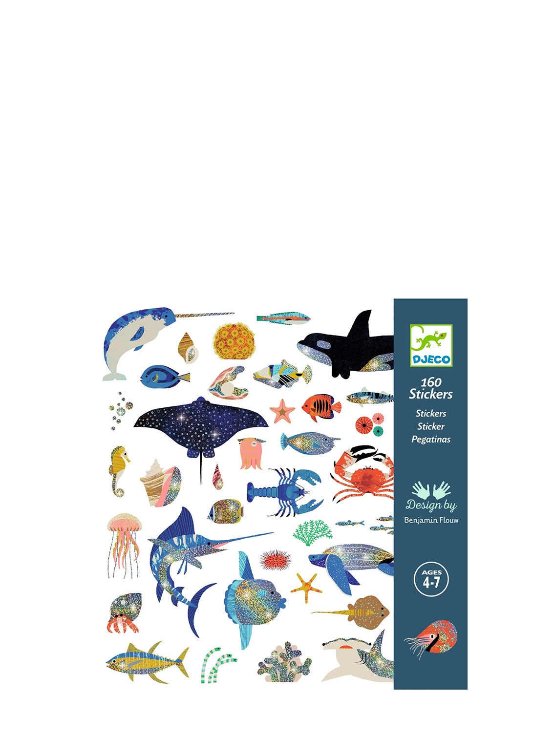 Ocean stickers, metallic (160 pcs)
