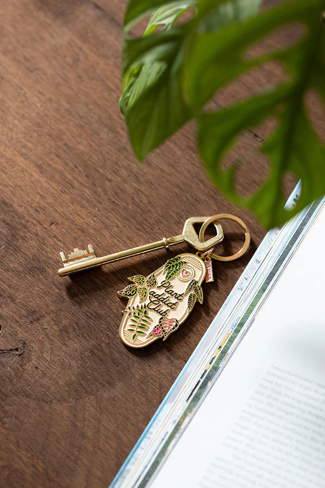 Plant addict club keychain