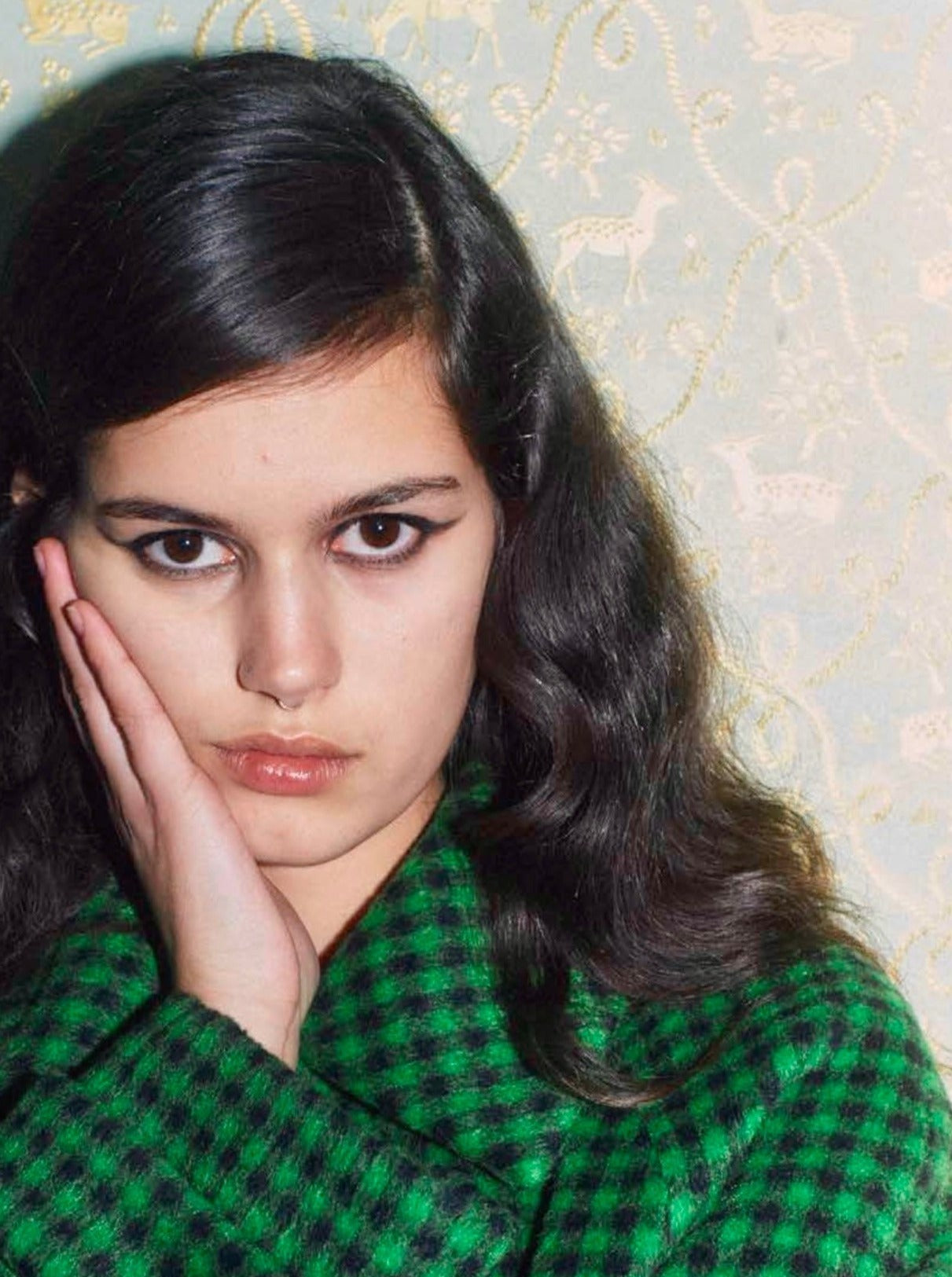 DONNA coat, green black check