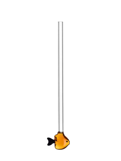 Orange fish glass straw, Marine Garden collection