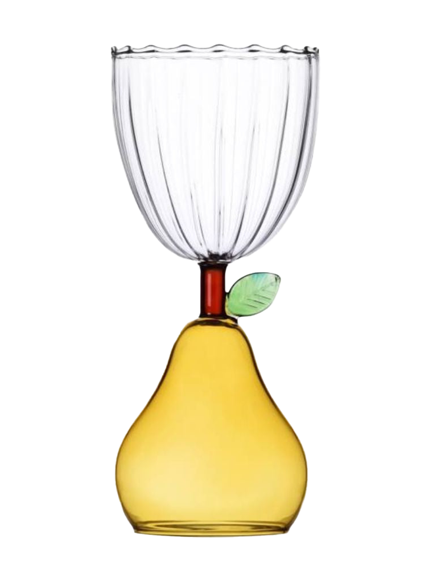 Pear wine glass, yellow, Fruits & Flowers Collection