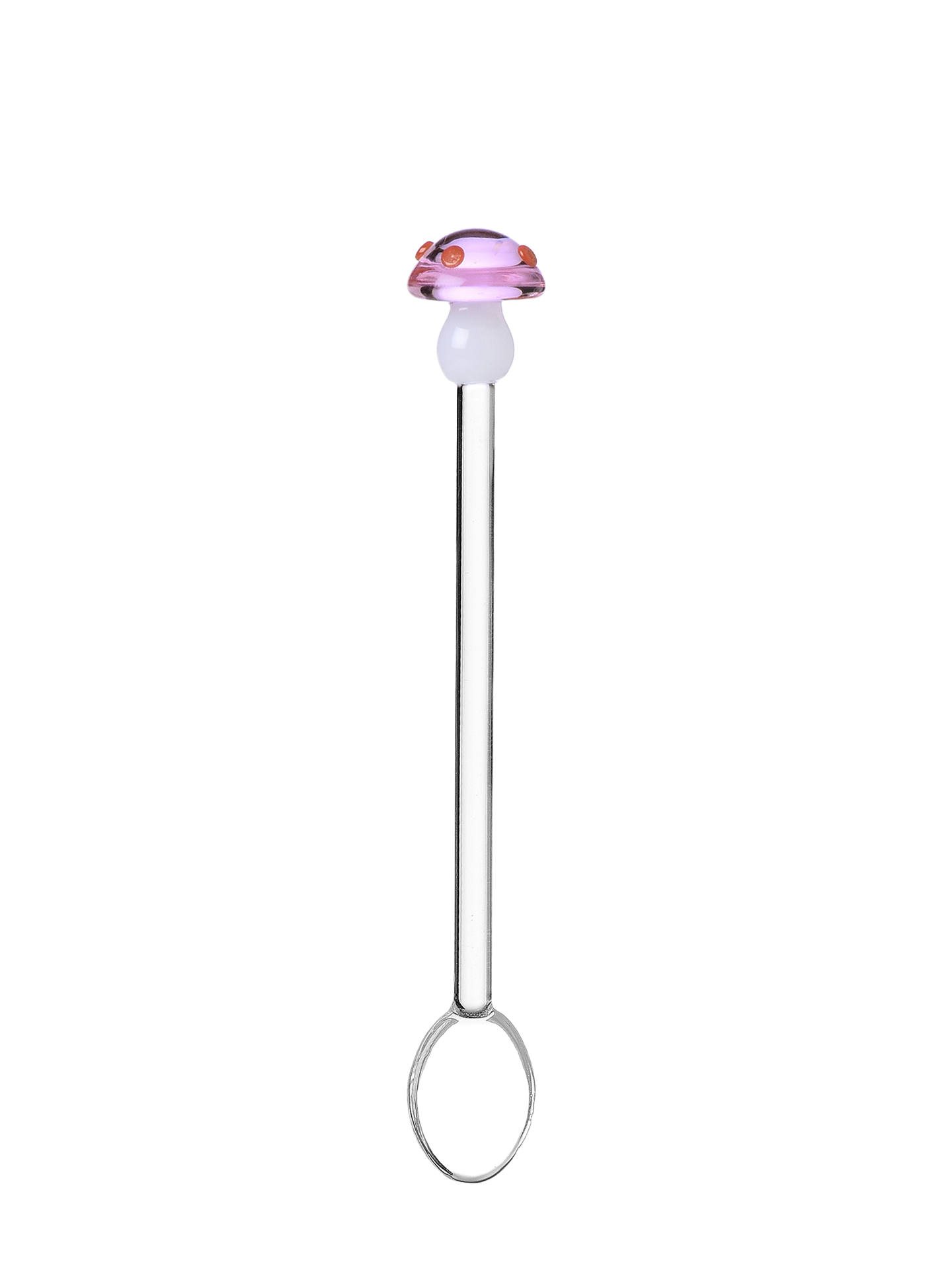 Pink Mushroom Glass Spoon, Alice Collection
