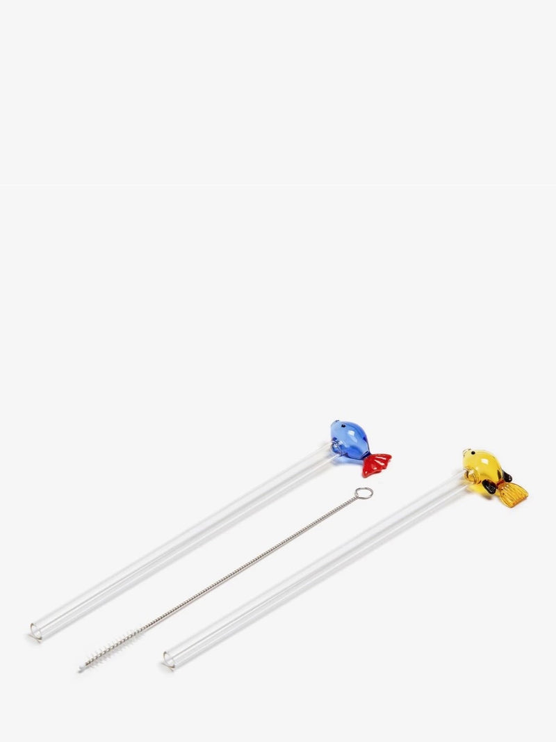 Blue fish glass straw, Marine Garden collection