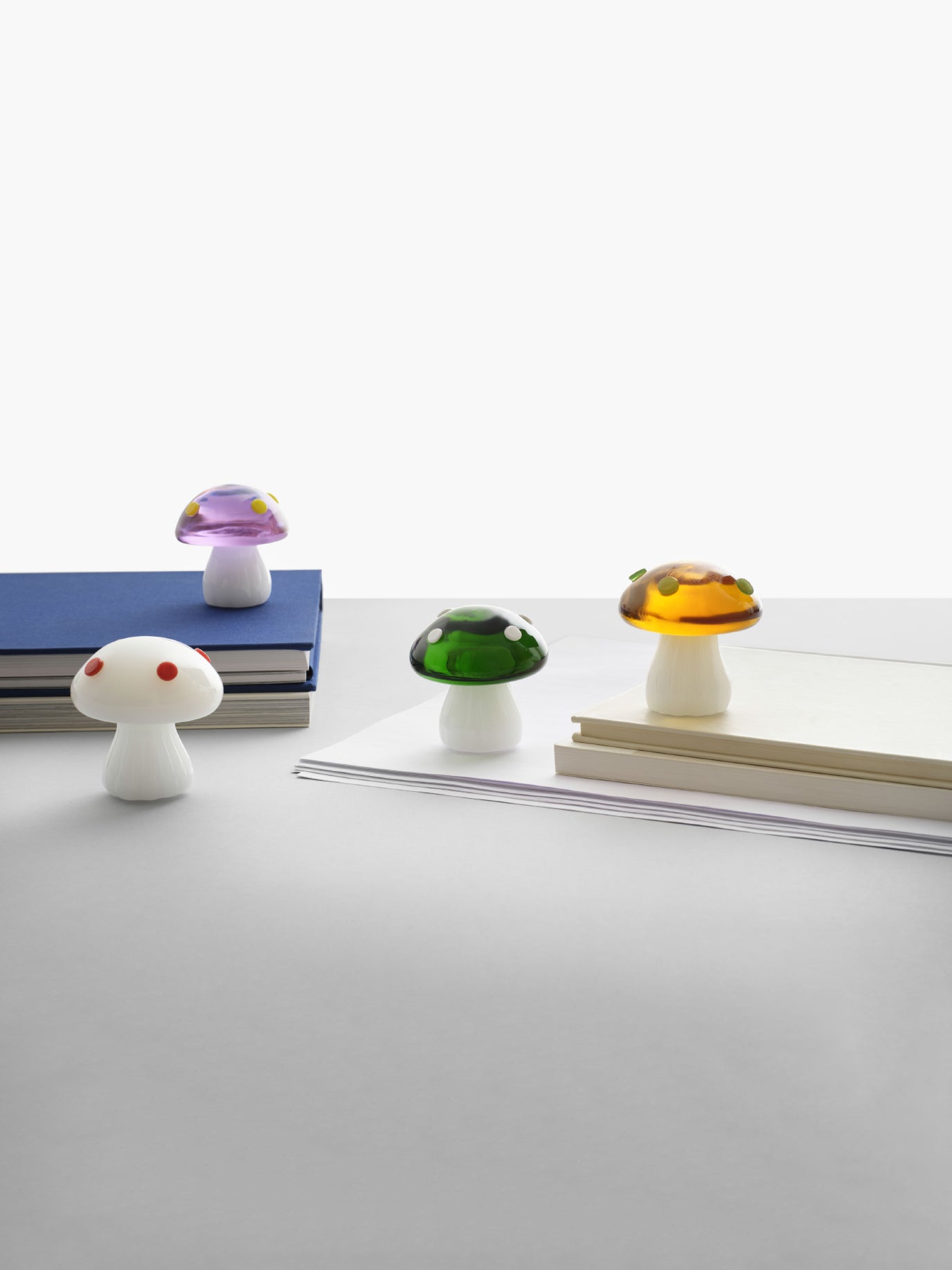 Pink Mushroom Paperweight, Alice Collection