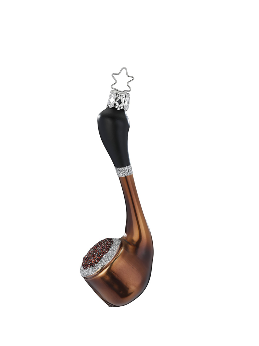 Pipe glass ornament, brown