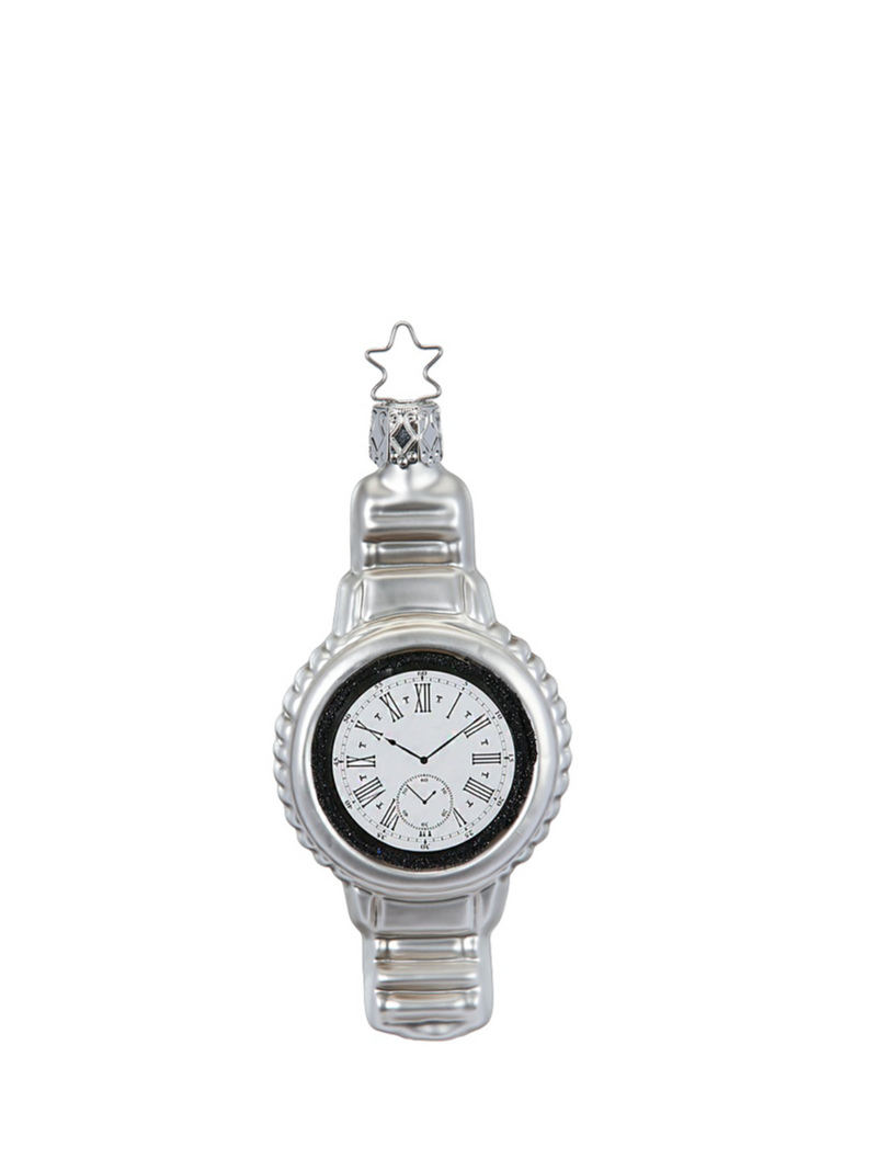 Wristwatch glass ornament, silver