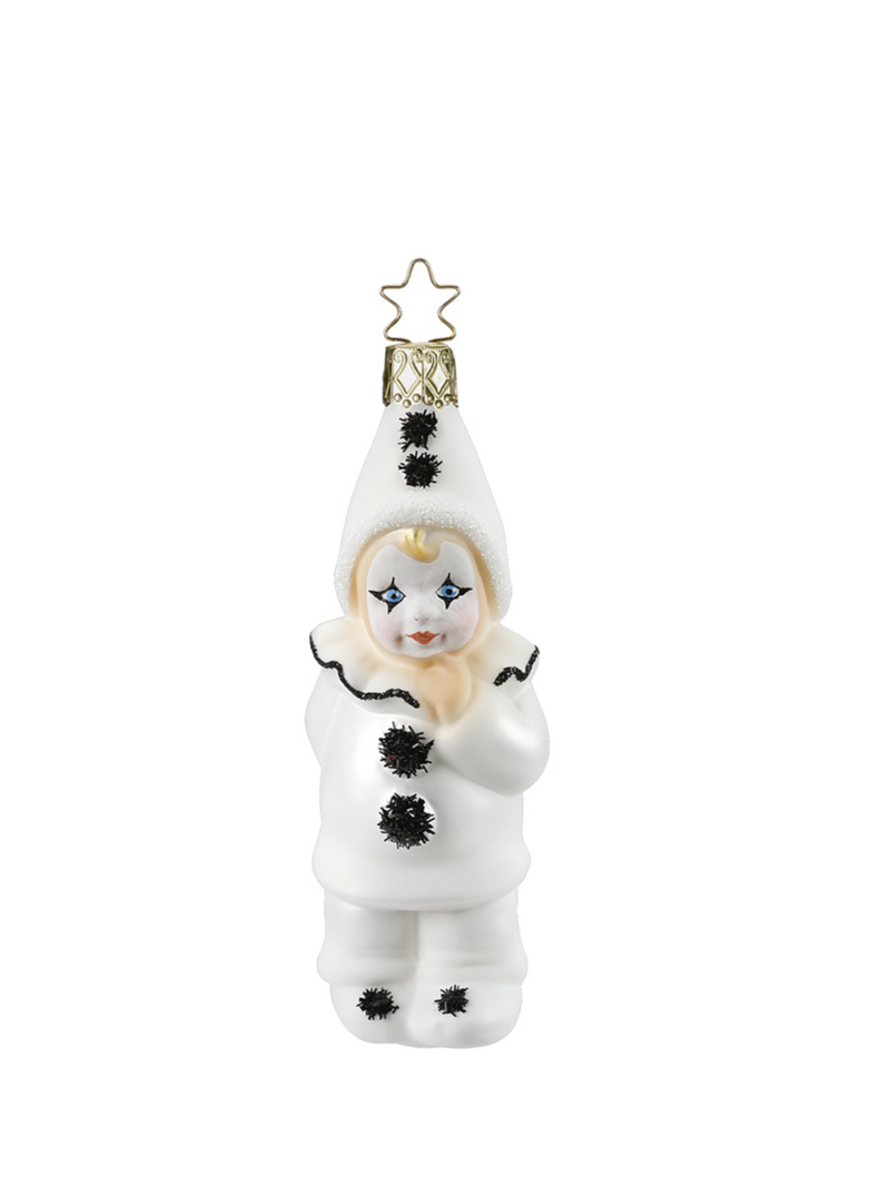 Pierrot glass ornament, white (11,5cm)