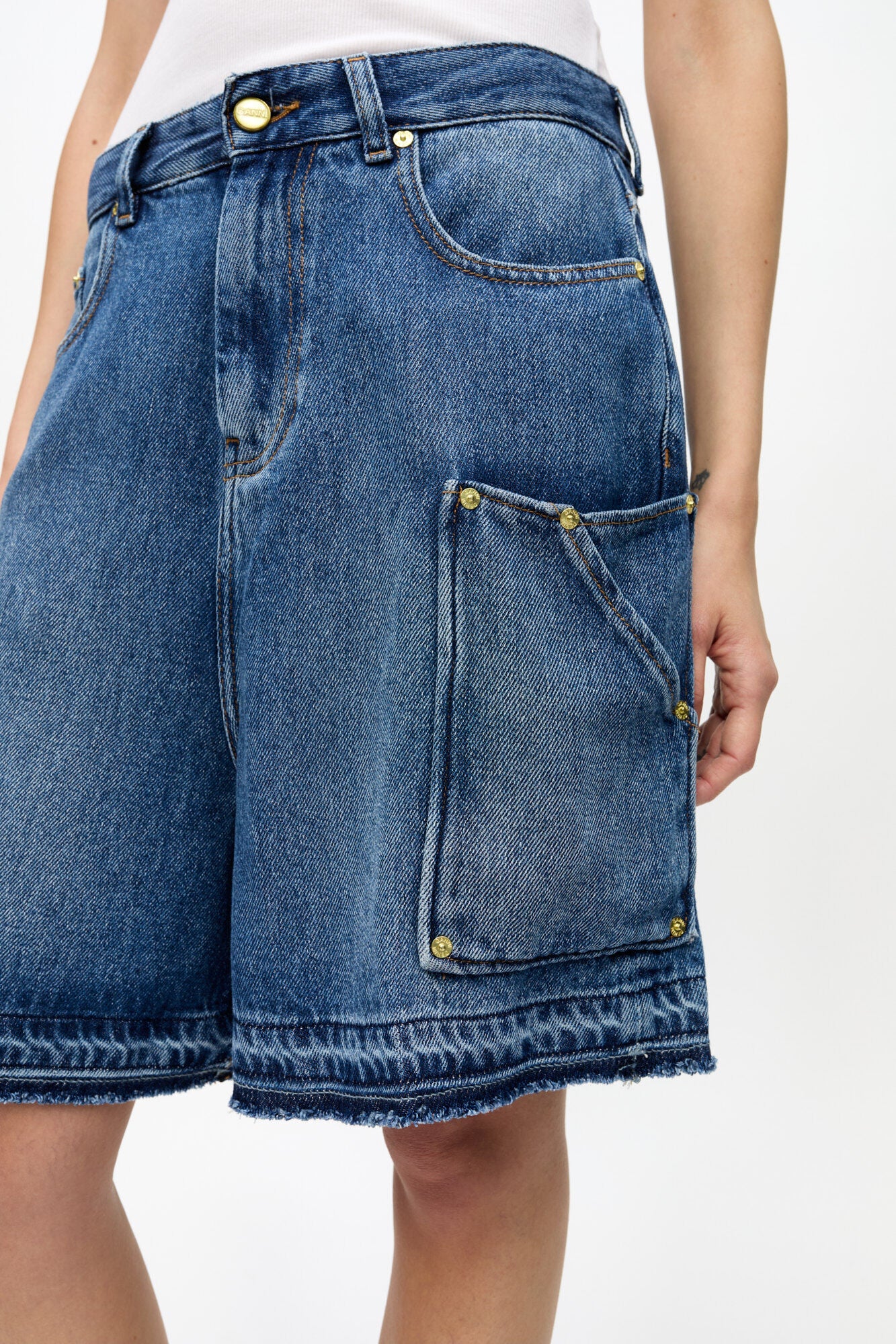 Light Denim Shorts, mid blue vintage