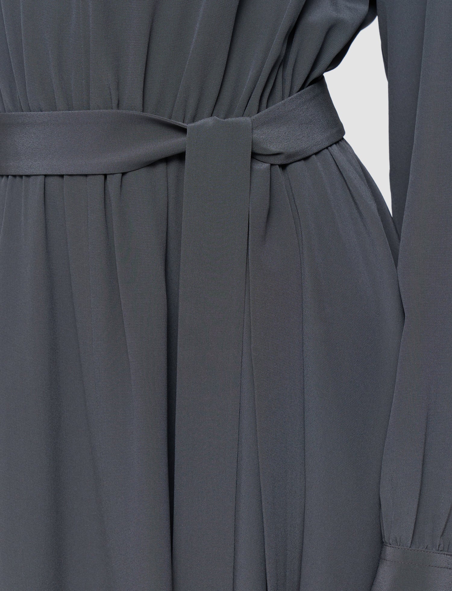Severin silk crepe dress, smoke grey