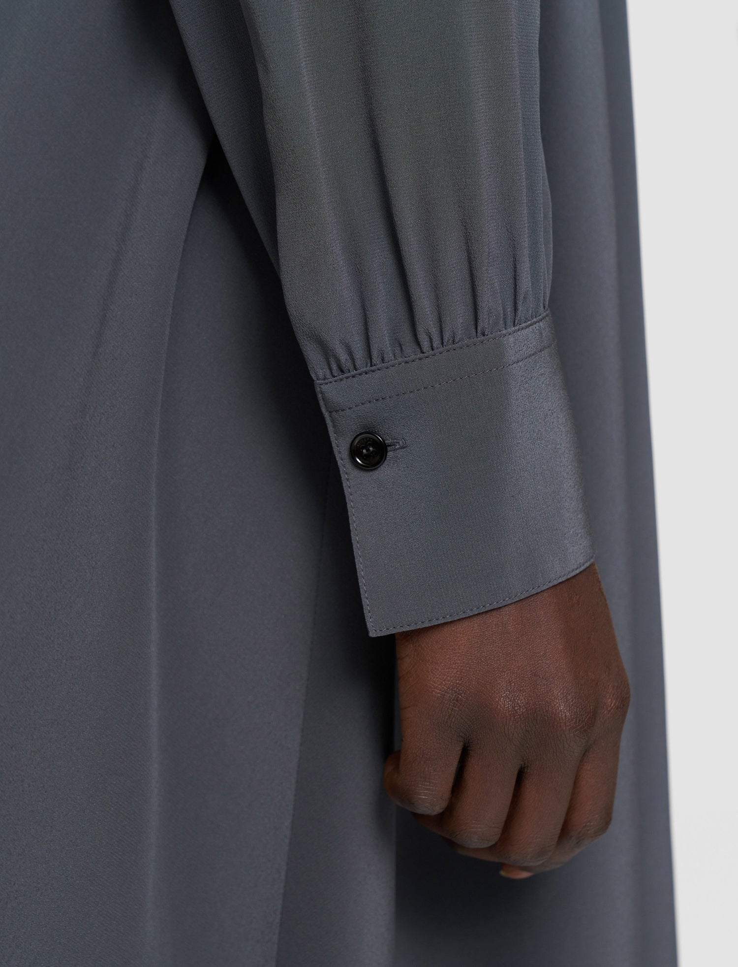 Severin silk crepe dress, smoke grey