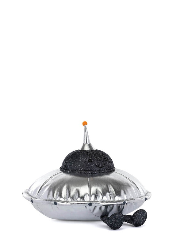 Metallic UFO-shaped plush toy